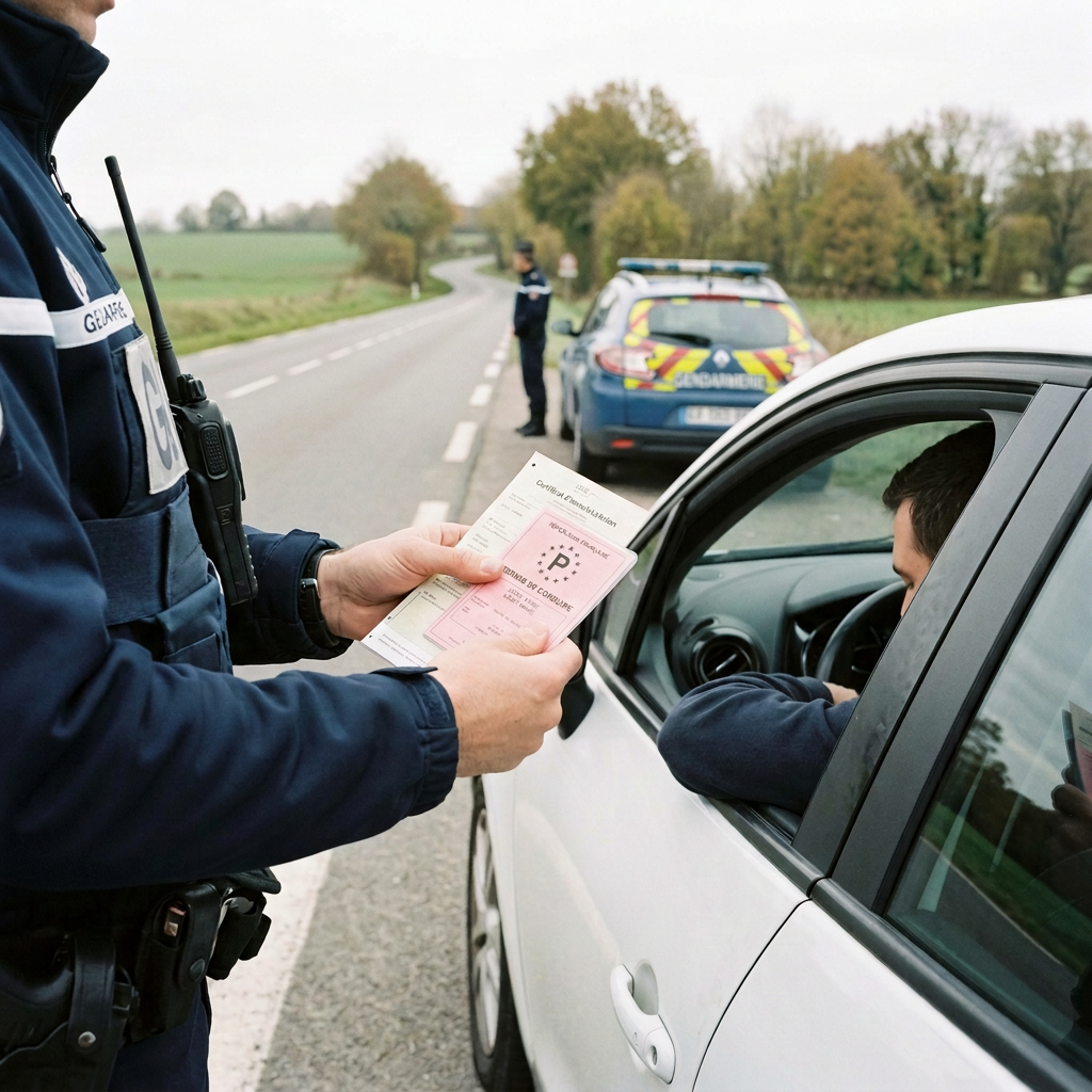 Avis de rétention du permis de conduire remis lors d'un contrôle routier
